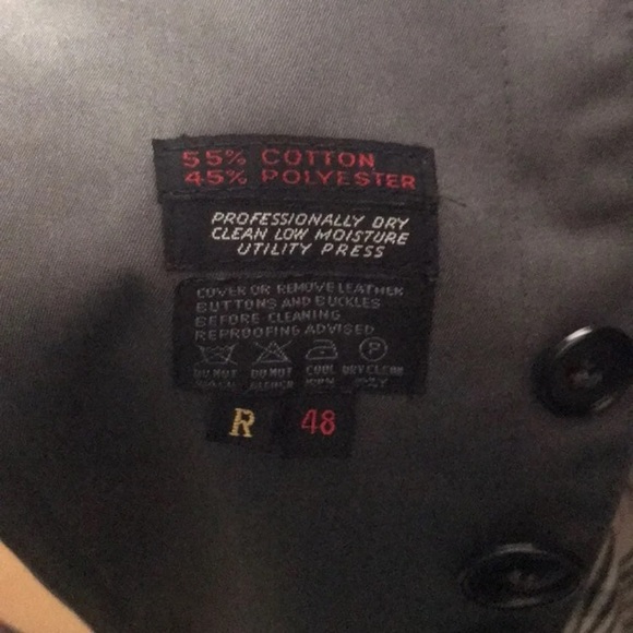 Men’s Grey Trench Coat w/ Belt - Picture 3 of 6